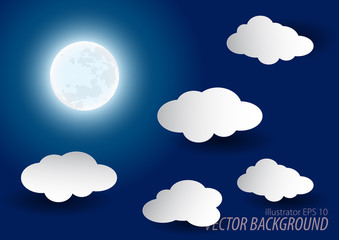 moon night, stock vector, illustration design