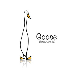 Funny goose, sketch for your design