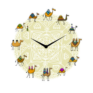 Clock with camels design
