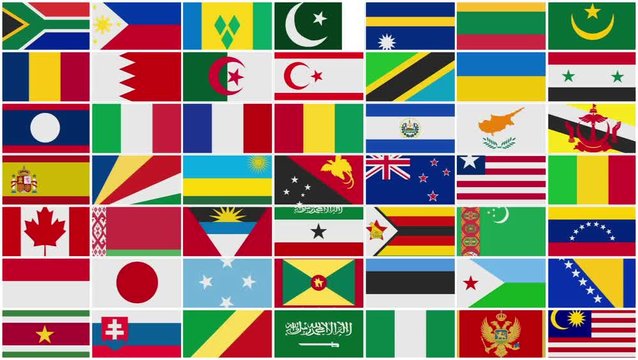 World Countries Flags Background