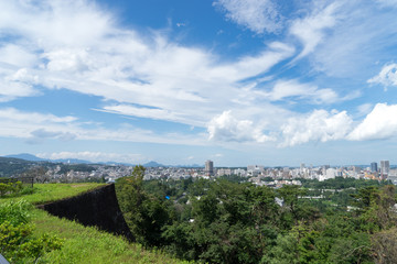 青葉城址の展望広場から見る仙台市街のイメージ
