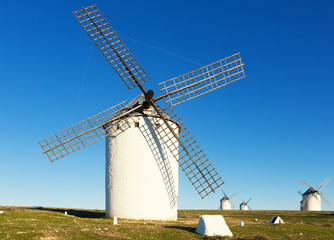 Windmills in day time. Campo de Criptana