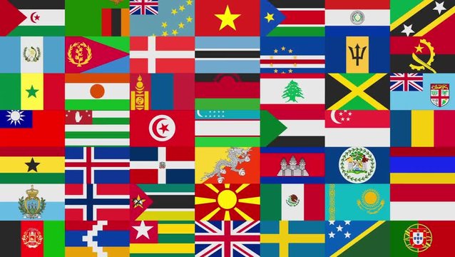 All the Countries Flags Background