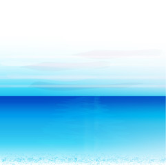 Blue ocean beach background vector