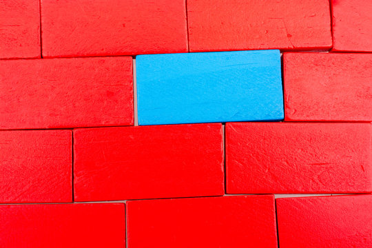 Coorful domino blocks on white background