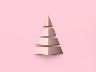 abstract christmas tree-pyramid christmas holiday concept minimal pink background 3d rendering