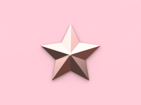 pink star christmas holiday concept 3d rendering pink background
