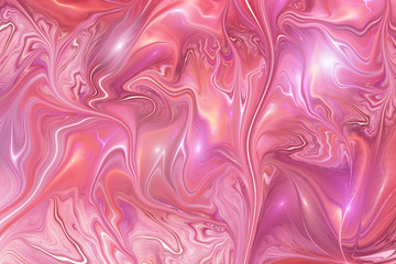 Fototapeta premium Abstract pink swirly texture. Fantasy fractal background. Digital art. 3D rendering.