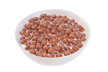 Fototapeta na wymiar Chocolate cereals isolated on a white background