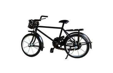 Fototapeta na wymiar Bike black toy isolated on white background