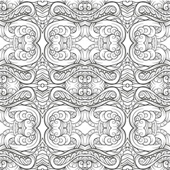 Fototapeta premium Vector abstract doodles black and white seamless pattern