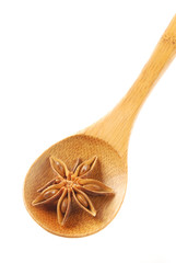 Star-anise spice in spoon 