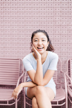 Beautiful Asian young woman smiling