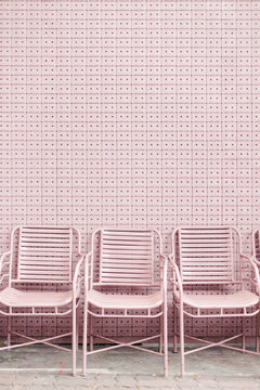 Pink retro chairs outdoor