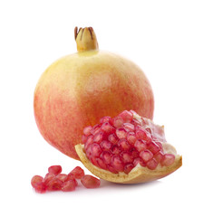 pomegranate seeds isolated on white background