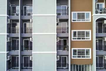 Apartment building window and balcony