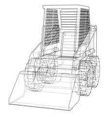 Mini loader. Vector illustration