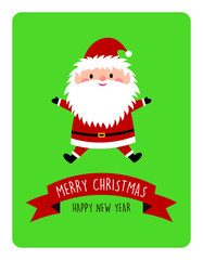 cute santa claus merry christmas greeting