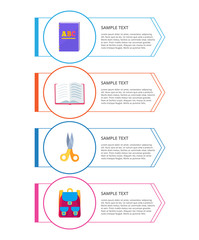 Set of Flyers Different Objects in Circles Vector