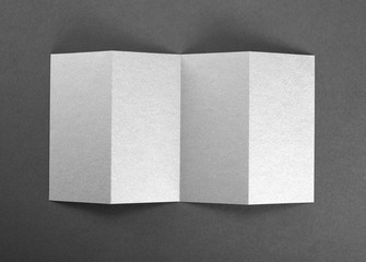 Blank folding page booklet on grey background