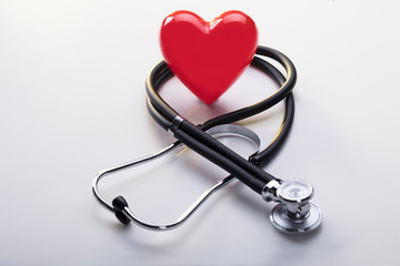 Red Heart With Stethoscope