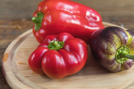 Red and purple sweet pepper