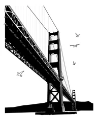 Papier Peint photo Autocollant Art Studio Le pont du Golden Gate, San Francisco