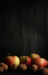 Red apples with nuts