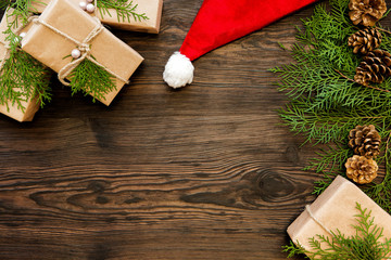  Christmas background with  gift boxes © Rychko Yevhen