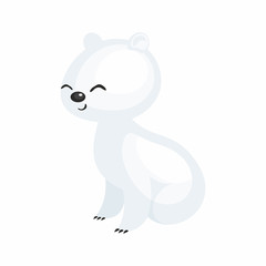 Obraz premium The image of a cute cartoon polar bear. Vector illustration.