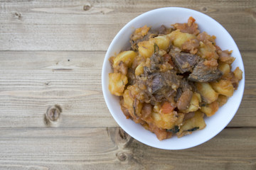 stewed vegetables with beans and meat