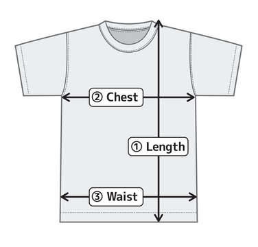 t-shirt illustration for size chart (english)