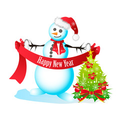 Happy winter snowman