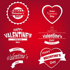 Set of Typographic Valentines Label Designs
