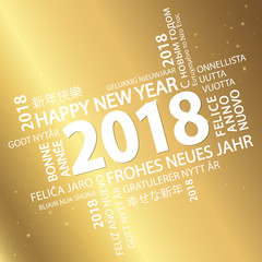 word cloud with new year 2018 greetings
