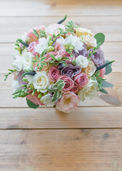 Bridal bouquet closeup rose