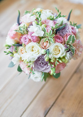 Bridal bouquet closeup rose