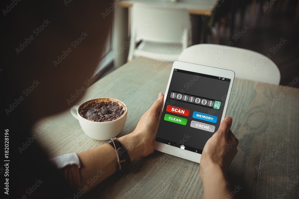Aufkleber composite image of mobile display with memory cleaner
