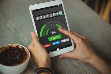Composite image of mobile display with memory cleaner