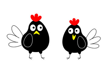 cute hen and rooster couple valentine greeting