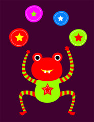 cute red frog vector