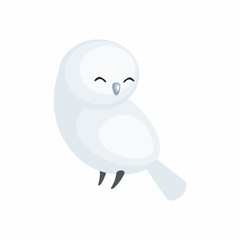 The image of a cute cartoon polar owl. Vector illustration.