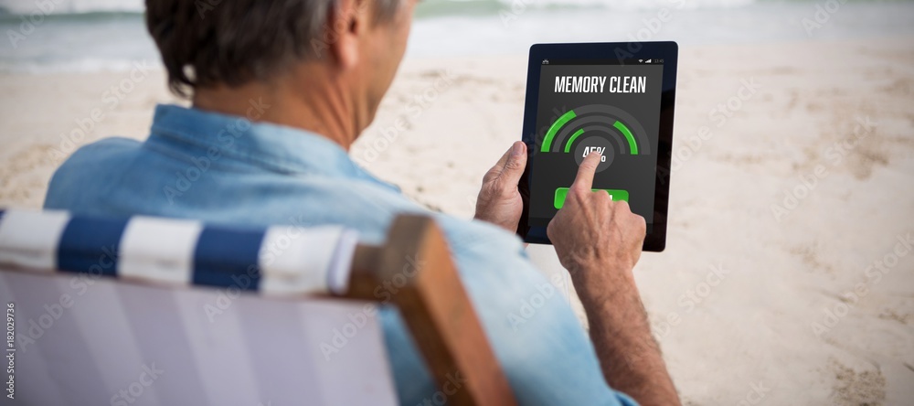 Aufkleber composite image of mobile display with memory cleaner
