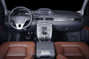 Fototapeta na wymiar Modern sport car interior