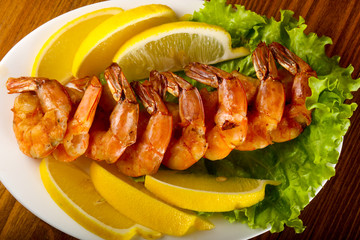 Grilled prawns