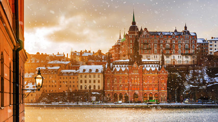 winter snowy morning in Stockholm