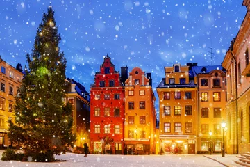 Fotobehang Christmas in Stockholm, Sweden © dimbar76