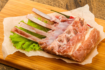 Raw lamb ribs