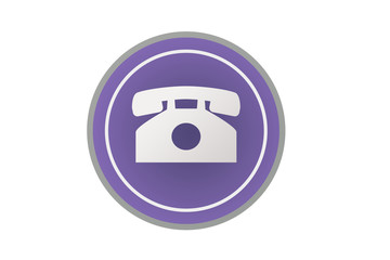 Botón con símbolo de teléfono morado.