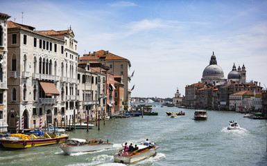 Grand Canal of Venice, Italy, one of the most valuable sites of  world heritage 